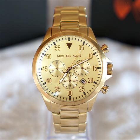 michael kors men gage gold|Michael Kors gold tones.